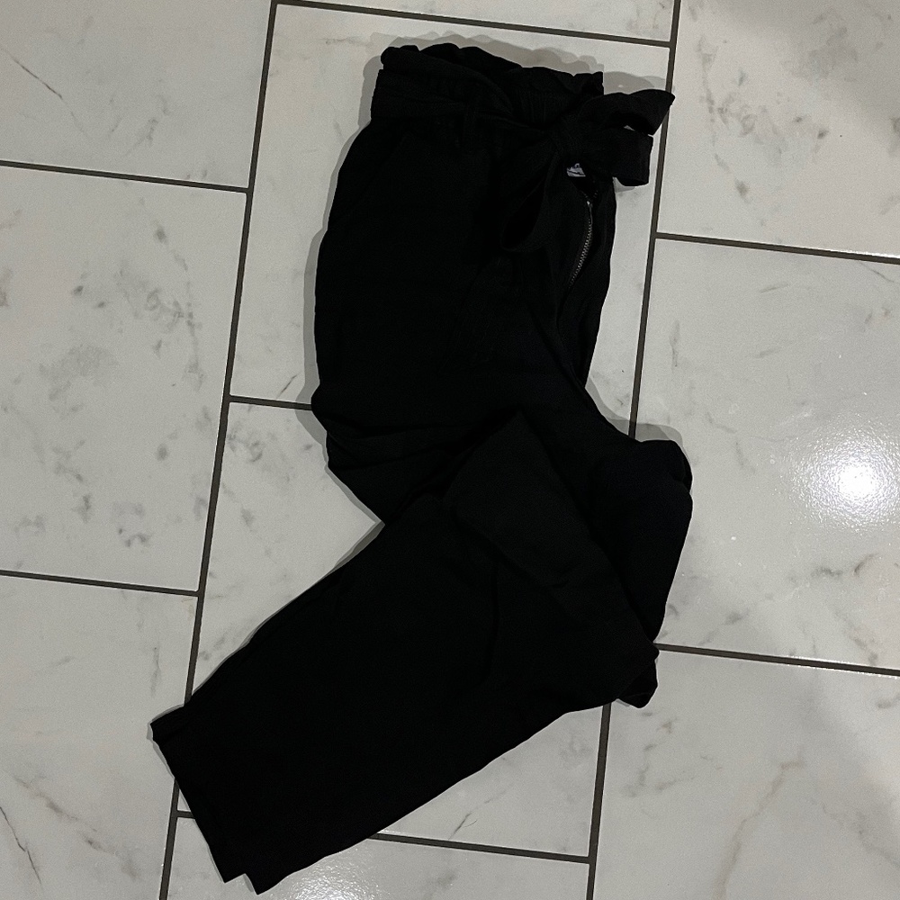 Relaxed Fit Tie-Belt Trousers in Black Size XSP Old Navy